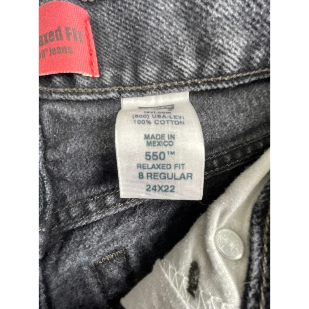 Levi's  Regular 550 Relaxed Fit Jeans Black Denim 24x22 100% Cotton